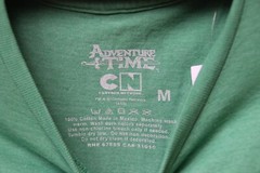 Adventure Time Cartoon Network Jake Finn BMO Hot Dog Green Shirt Size Medium NWT