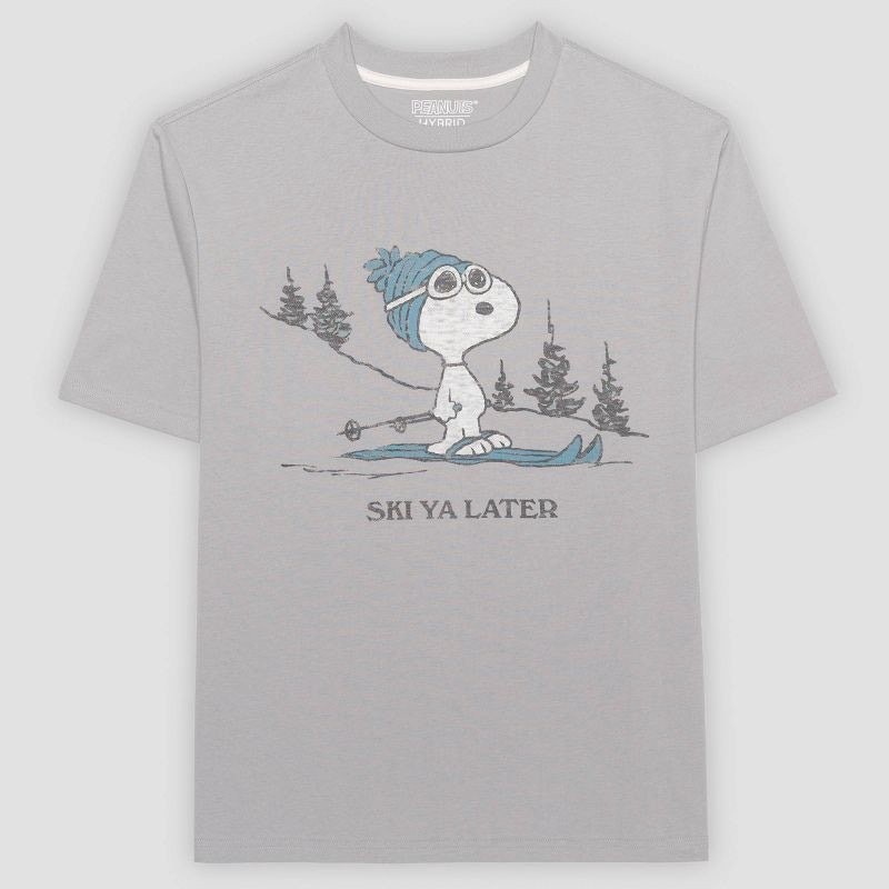 Men's Peanuts Snoopy Ski Ya Later Short Sleeve Graphic T-Shirt - Gray XXL NWT gallery