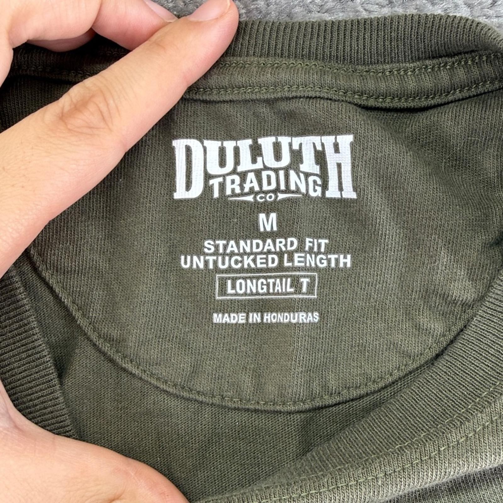 Duluth Long Sleeve Green Longtail T Shirt Untucked Length Standard Fit Mens M gallery