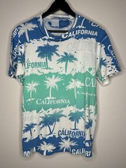 Vintage 90s California Palm Tree AOP Surf Beach T Shirt USA Single Stitch L