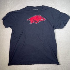 Black Arkansas Razorbacks Big Logo T Shirt Men’s X-Large The Victory Cotton