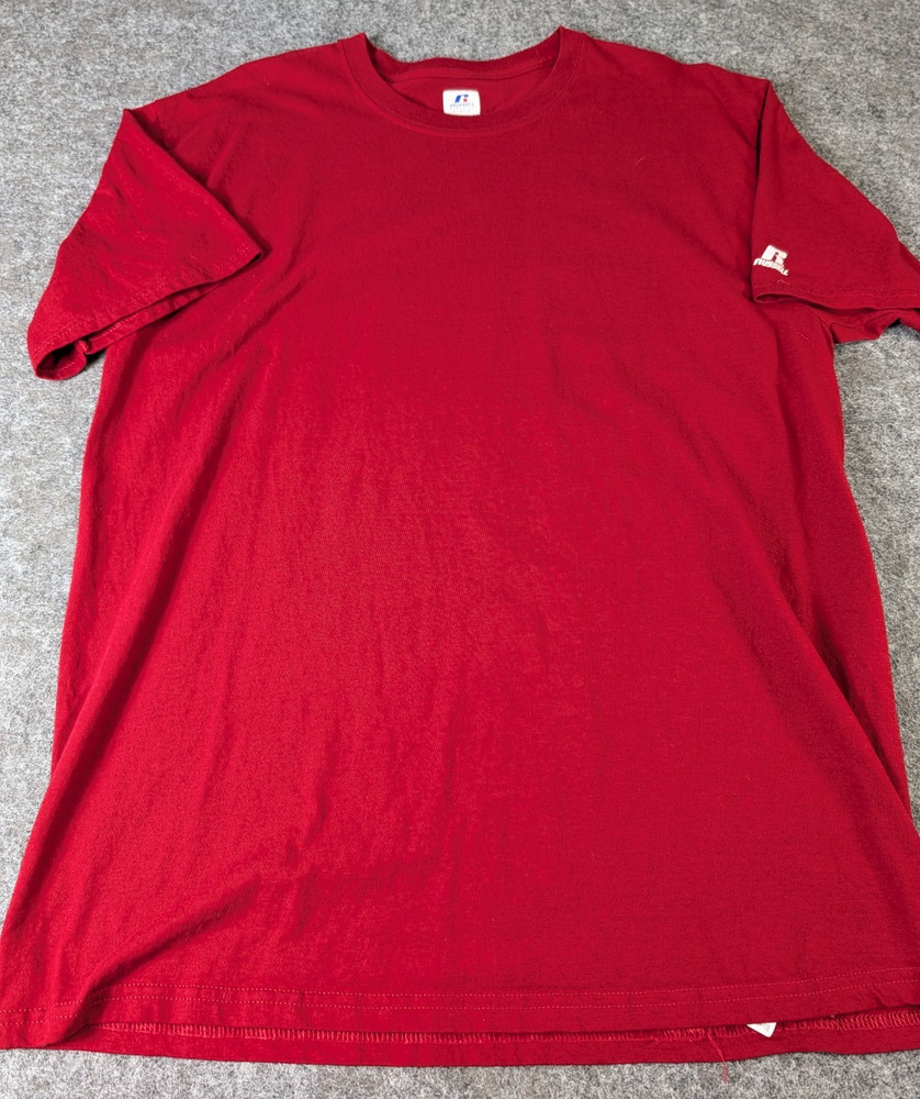 Russell Athletic T-Shirt Men’s Large Cotton Solid Round Neck Short Sleeve