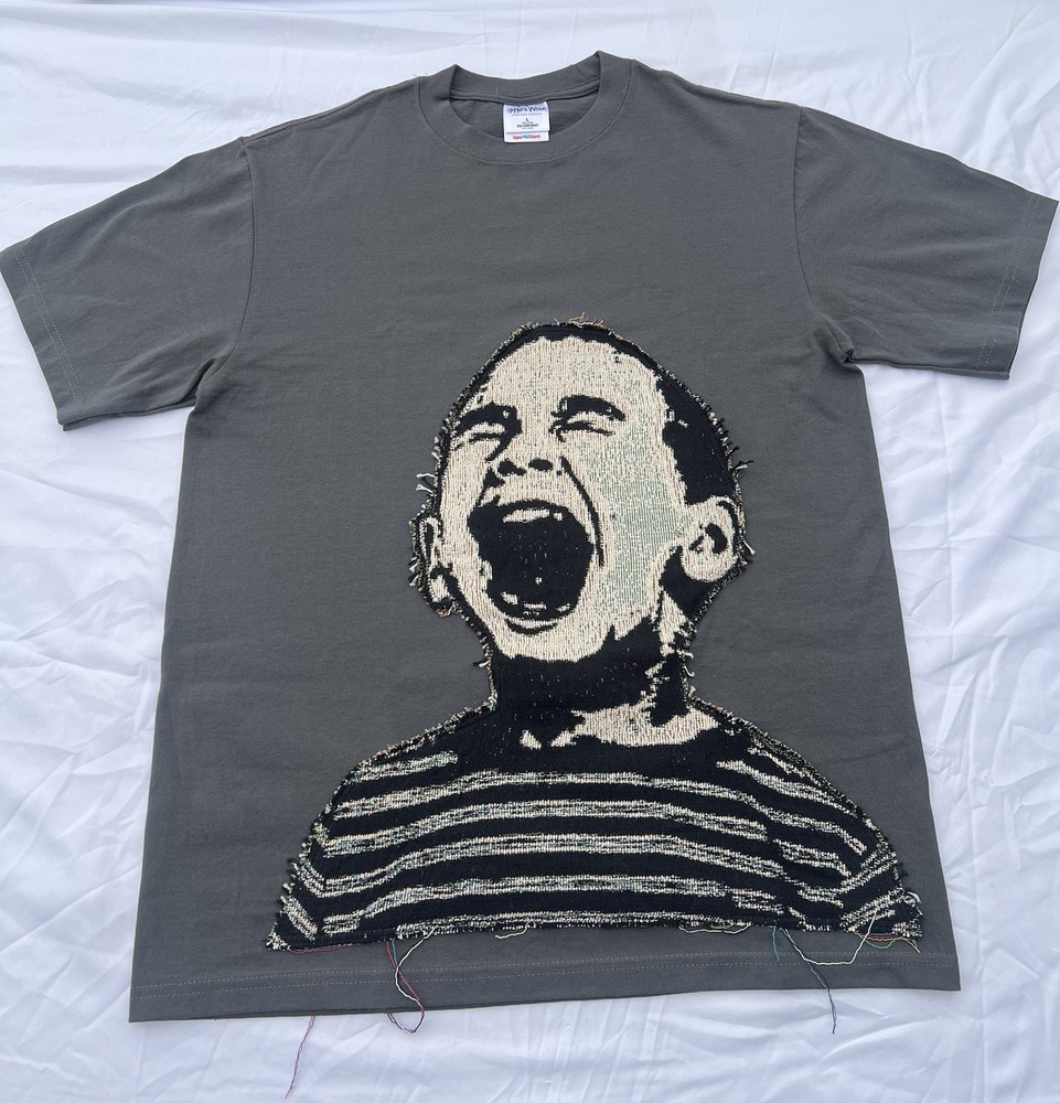 HandStitch “Shouting Boy Graffiti” 1Of 1 Gray T-Shirt HeavyDuty Cotton SizeLarge