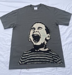 HandStitch “Shouting Boy Graffiti” 1Of 1 Gray T-Shirt HeavyDuty Cotton SizeLarge