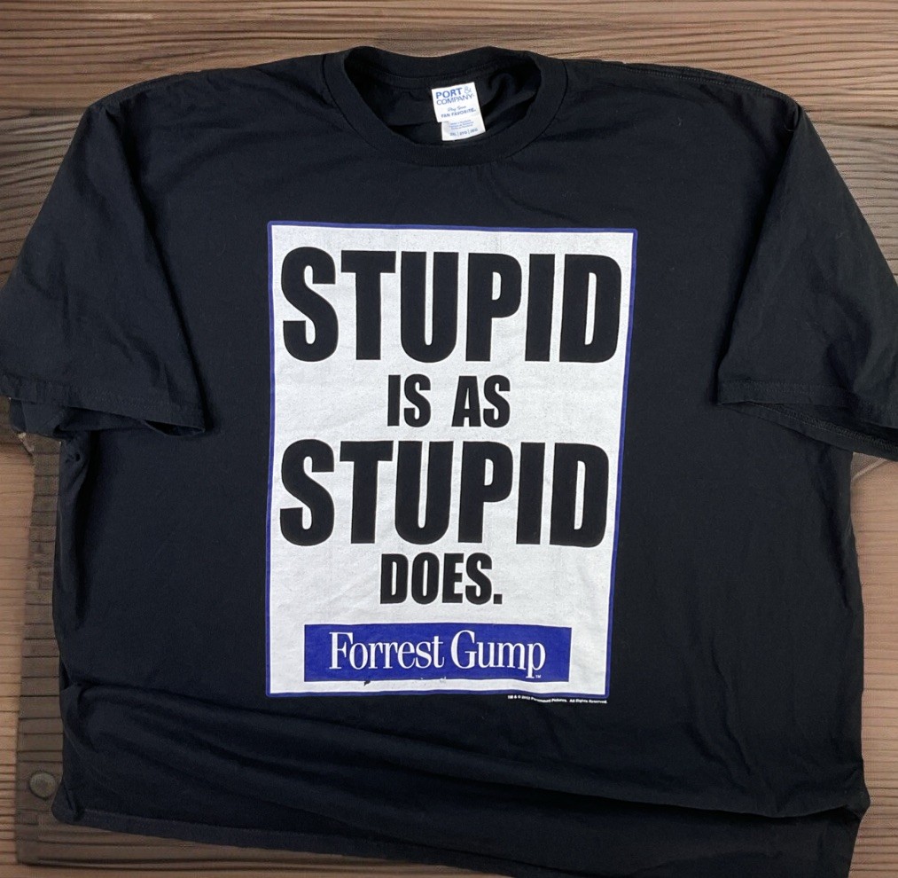 Forrest Gump T-Shirt Men Sz 2XL 2012 Y2K Graphic Tee Stupid Is As Stupid Does gallery