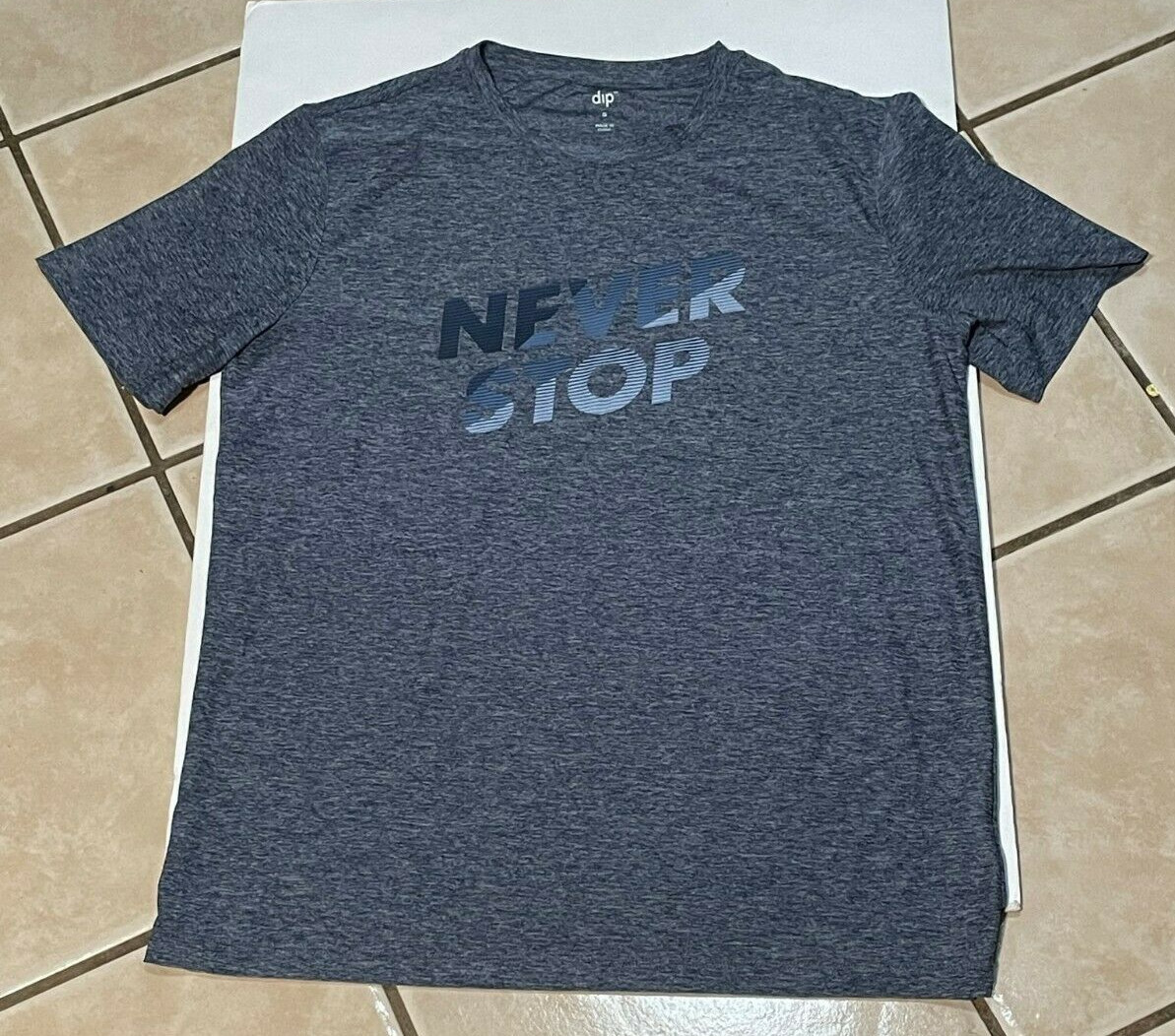 Dip Never Stop shirt mens small short sleeve blue