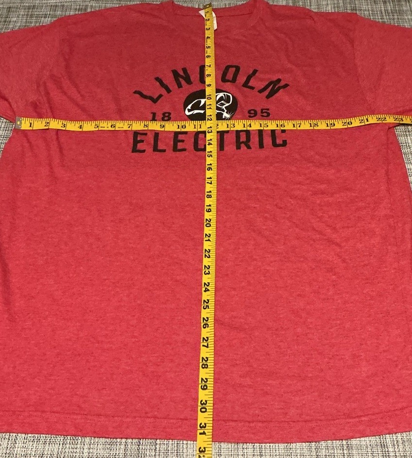 Lincoln Electric Welders T-shirt Mens Red Short Sleeve Polyester Blend Size 2XL gallery