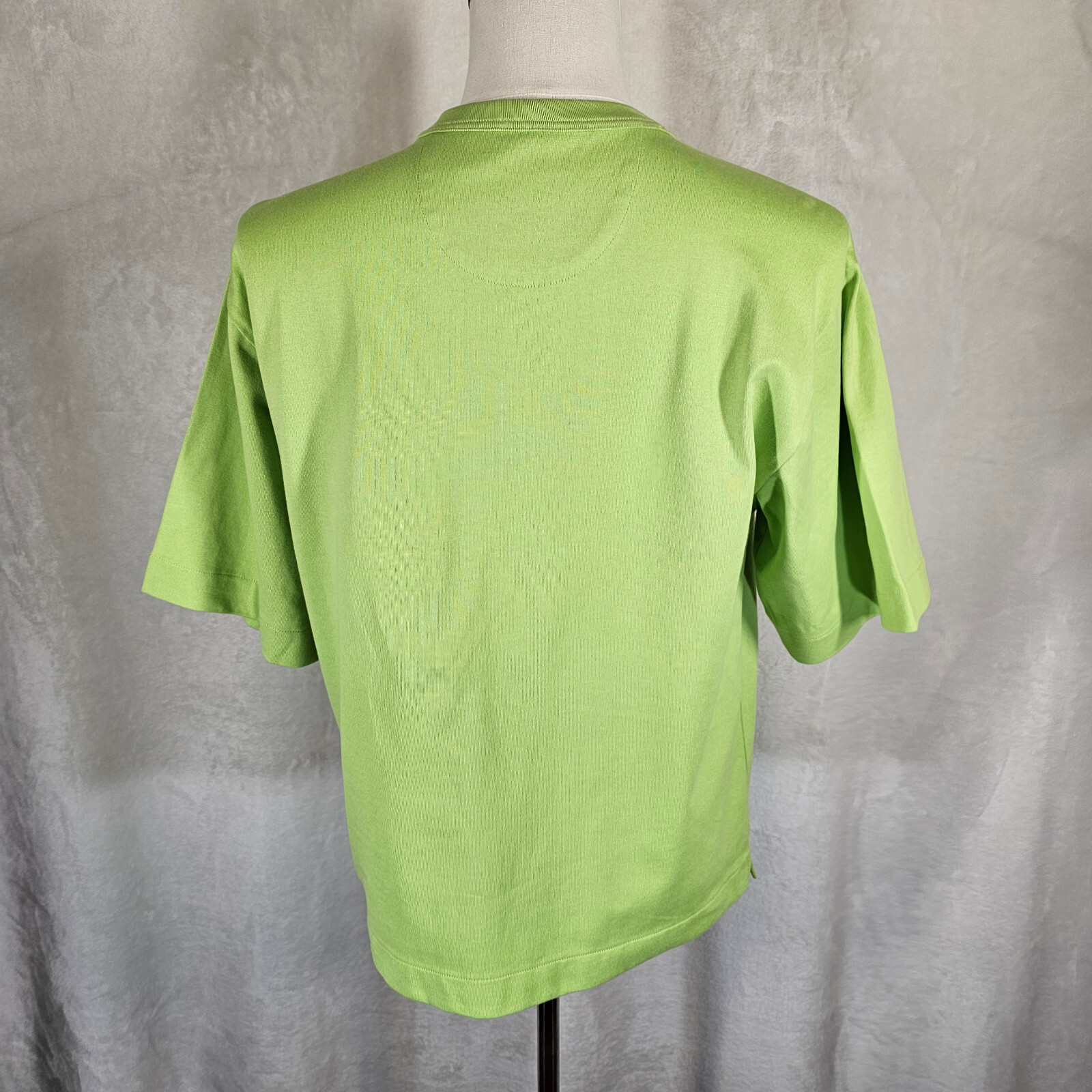 Mode of One Mens Relaxed-Fit Textured T-Shirt Chest Pocket Acid Green Size S NWT gallery