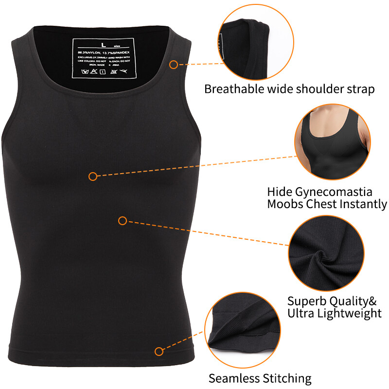 Mens Belly Compression Vest T Shirt Slimming Body Shaper Shapewear Tank Top gallery