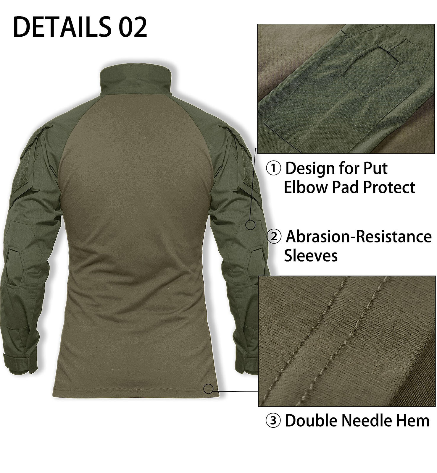 Men's Tactical Hiking T-Shirt Long Sleeve 1/4 Zip Rip-Stop Shirt Casual Work Tee gallery