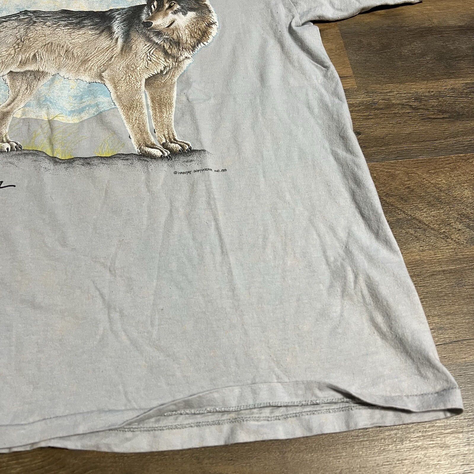 VTG 80s Habitat Softwear Silverton Colorado Wolf Moon Cal Cru T-shirt Adult XL gallery