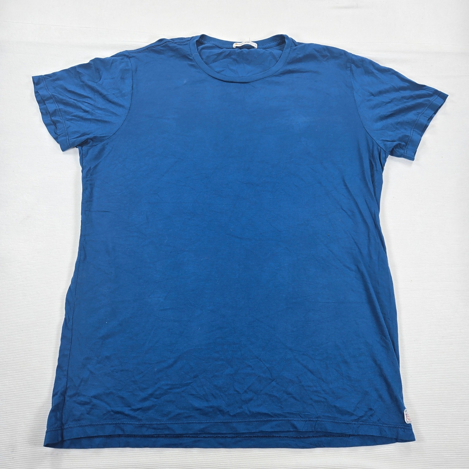Marine Layer Signature Crew Neck T Shirt in Bering Sea Blue Men’s Size Large