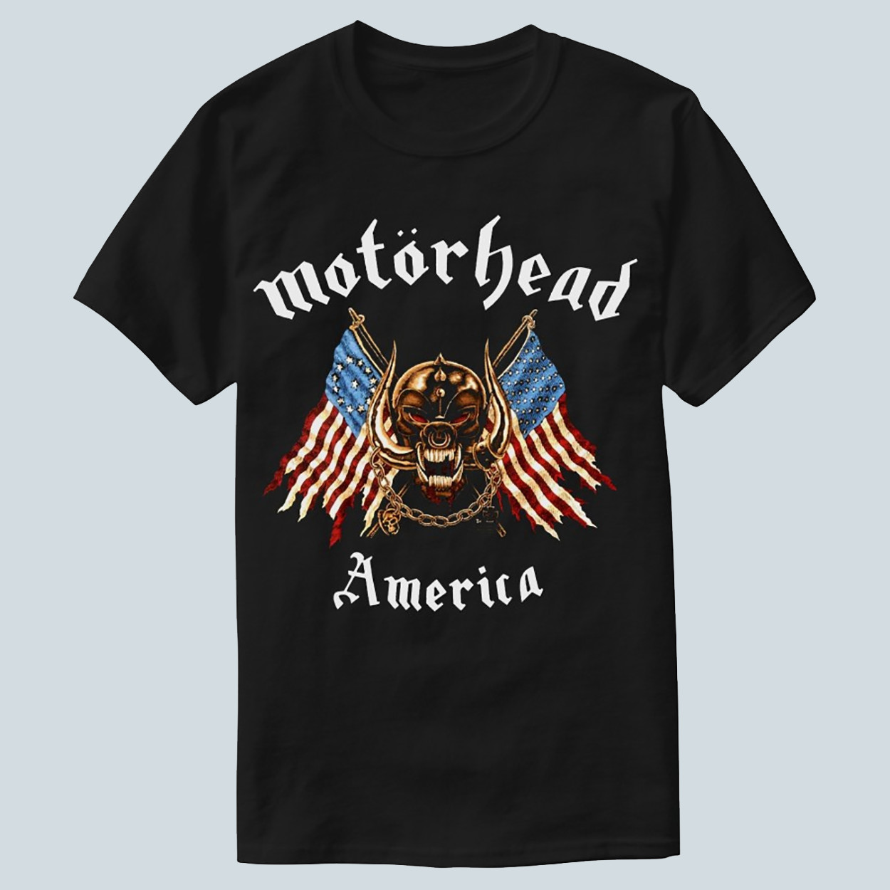 Motorhead Logo Amirica Flag Black Unisex T-shirt Size S-5XL gallery