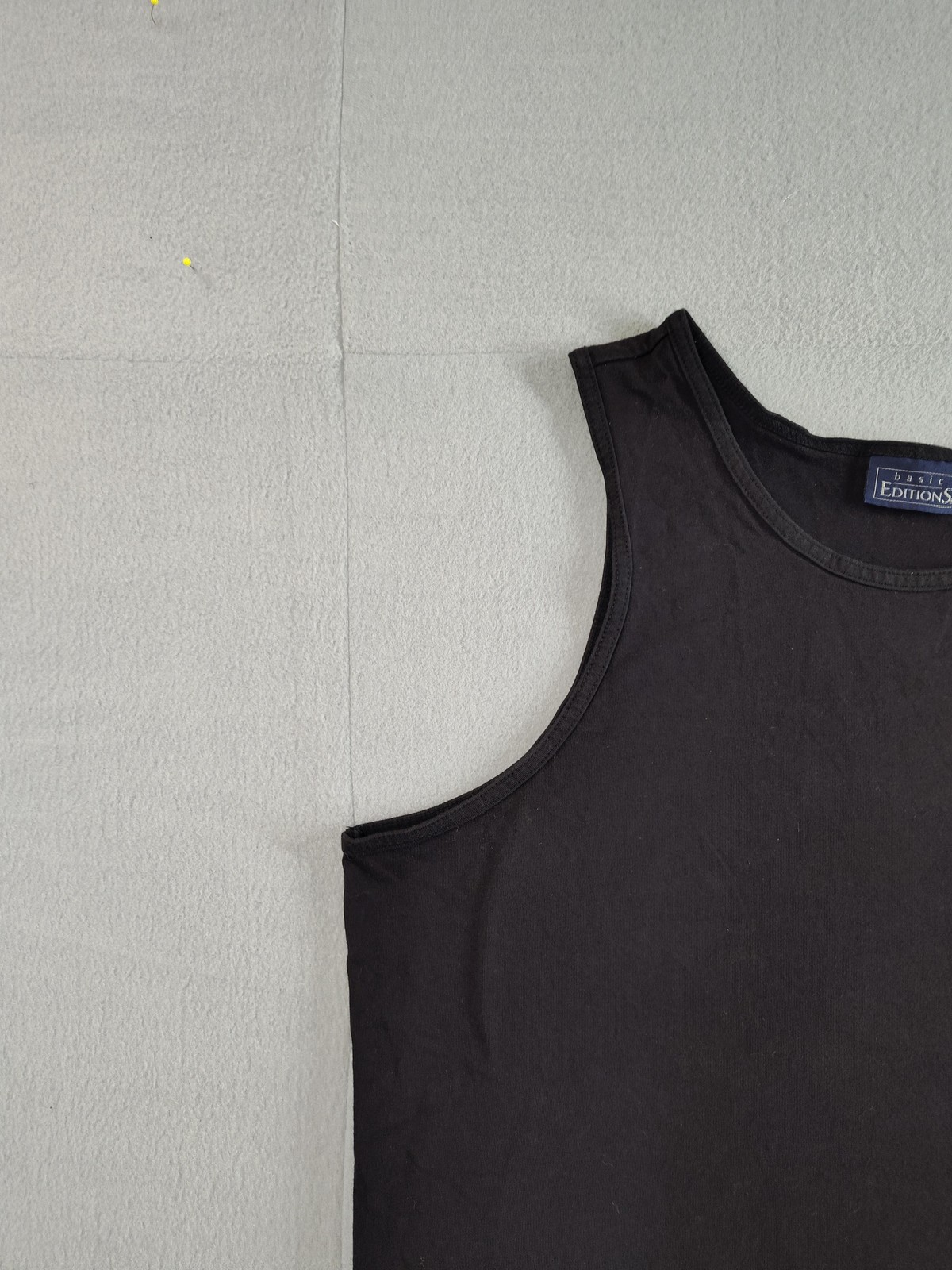Basic Editions Tank Top Shirt Mens XL Black Sleeveless 100% Cotton Casual gallery