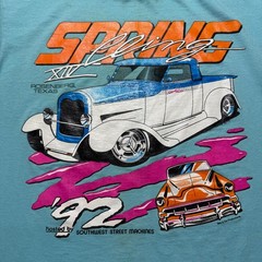 Vintage 1992 Spring Cling XIV Chrome & Custom Houston Texas T-Shirt USA – Large