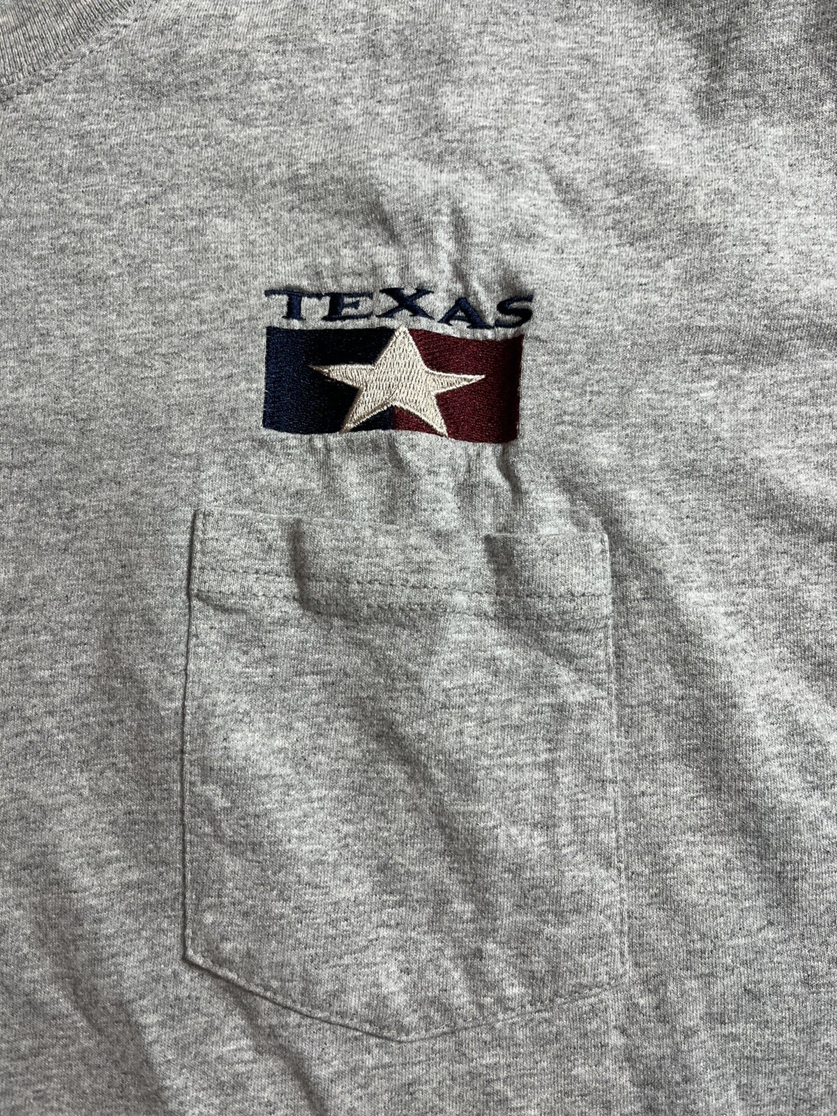 Vintage Texas Pocket T Shirt Tee Single Stitch Embroidered XL USA 90s Austin gallery