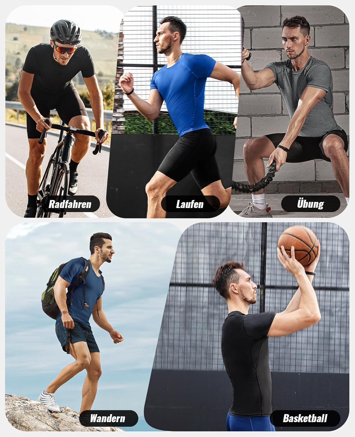 Mens Compression Shirt Athletic Fitness Breathable Tank Tops Camisa de hombre US gallery
