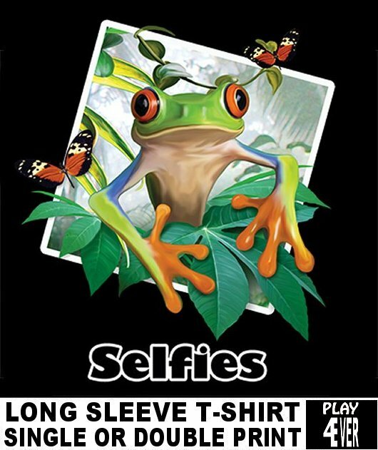 HAPPY COLORFUL AMPHIBIAN TREE FROG SELFIE LONG SLEEVE BUTTERFLIES T-SHIRT AB028