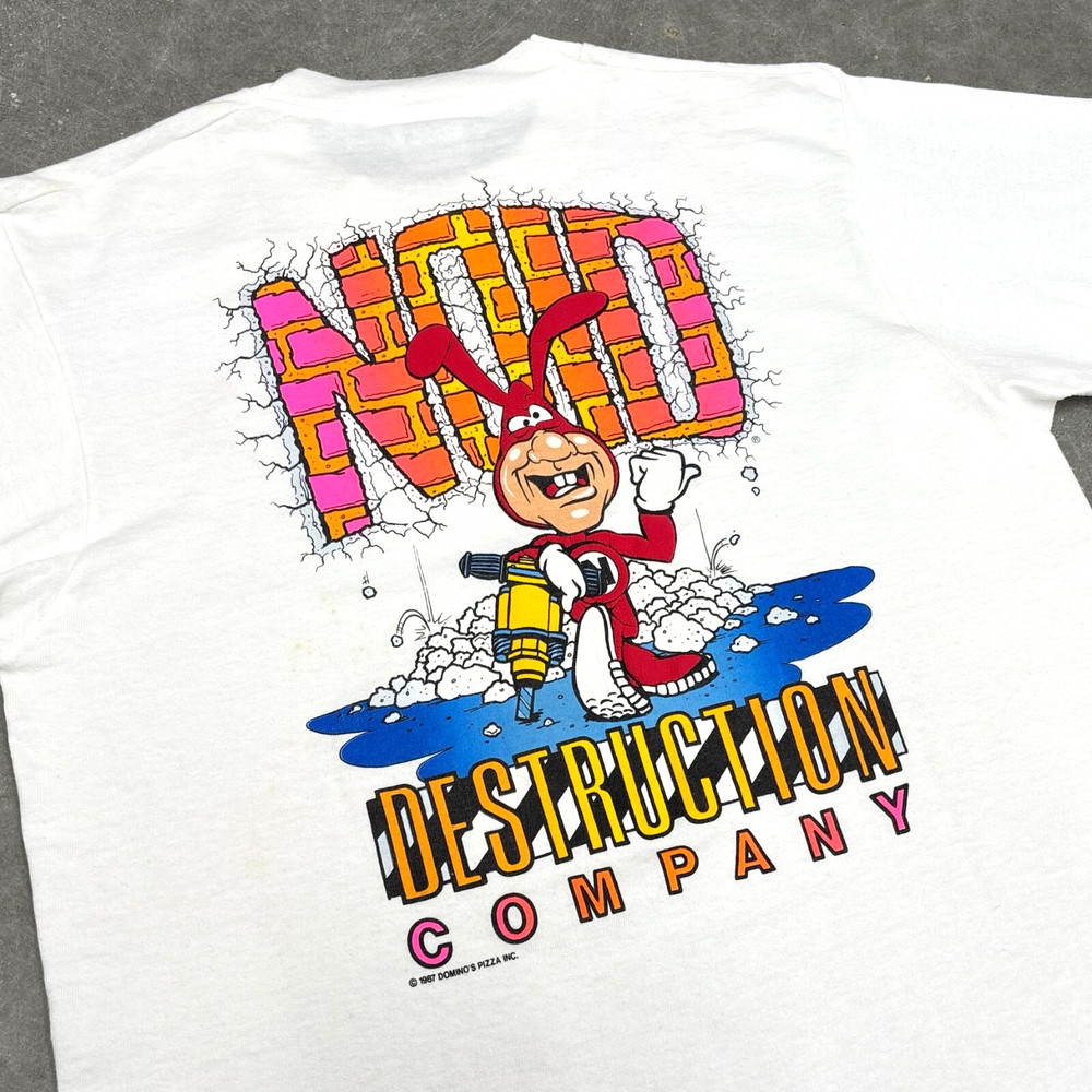 VTG 80s Avoid The Noid Deconstruction Shirt Men’s Sz M RARE Domino’s Pizza Retro
