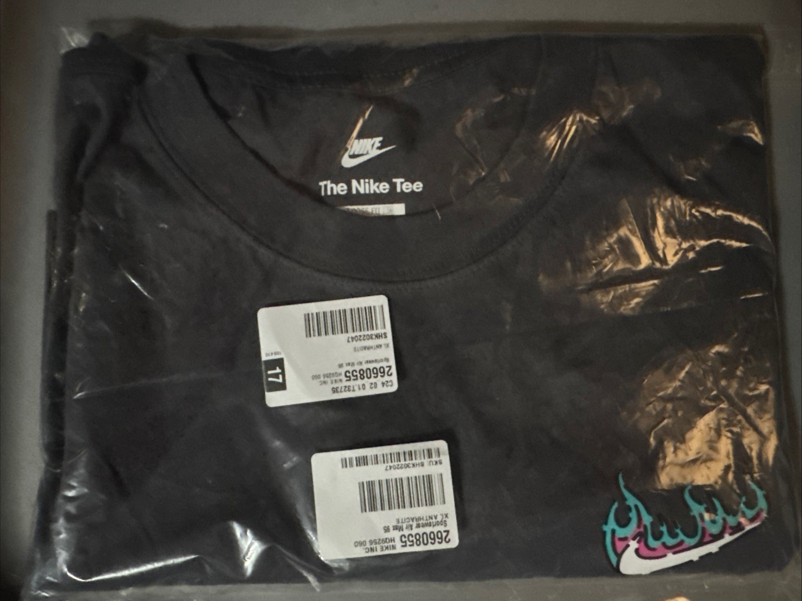 NIKE SPORTSWEAR "Air Max 95 Heat Tee" MEN'S XL CHARCOAL T-SHIRT NEW HQ9256-060 gallery