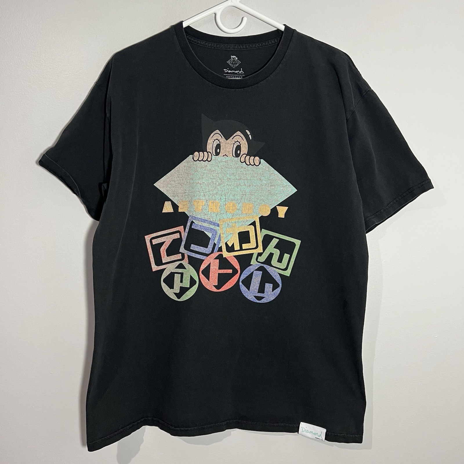 Diamond Supply Co Astro Boy Anime Black Short Sleeve T-Shirt Mens Large