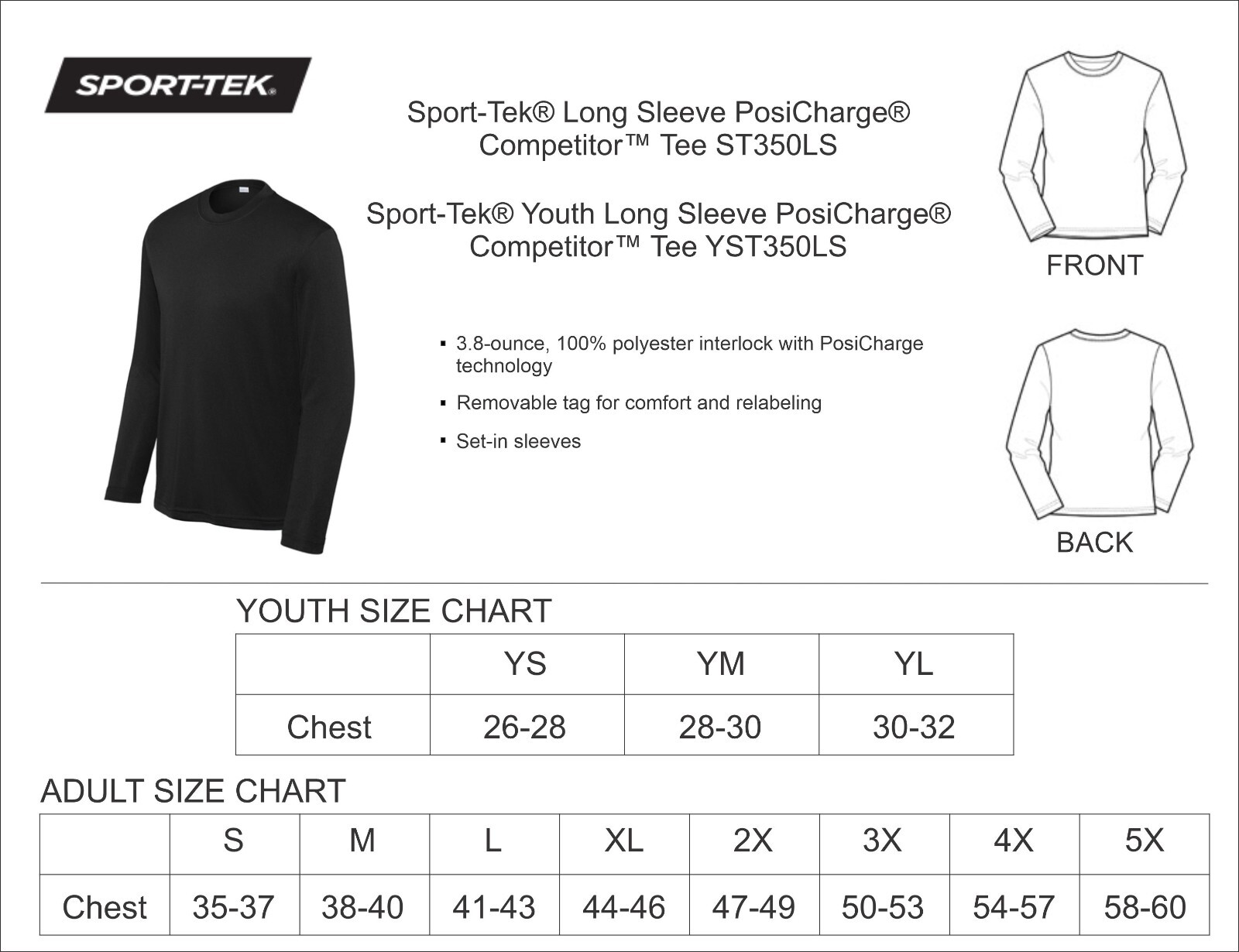Sport-Tek® Long Sleeve PosiCharge® Competitor™ Tee - ST350LS gallery