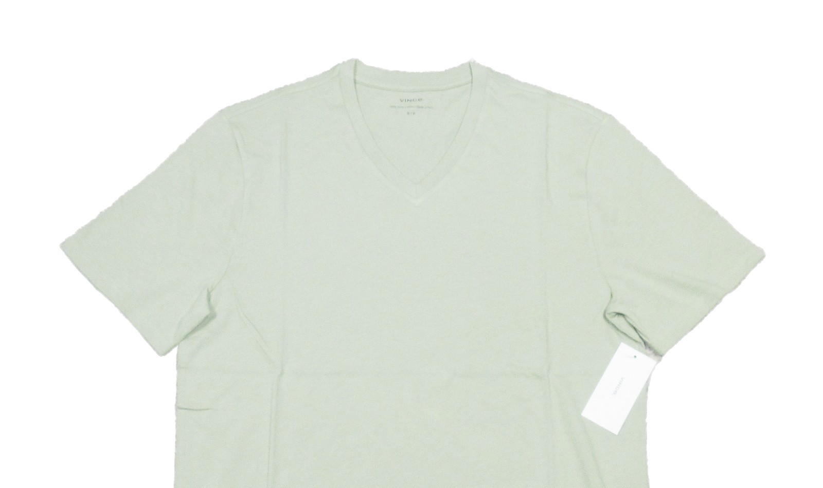 Vince Men's Dried Cactus Green Pima Cotton V-Neck Short Sleeve T-Shirt gallery
