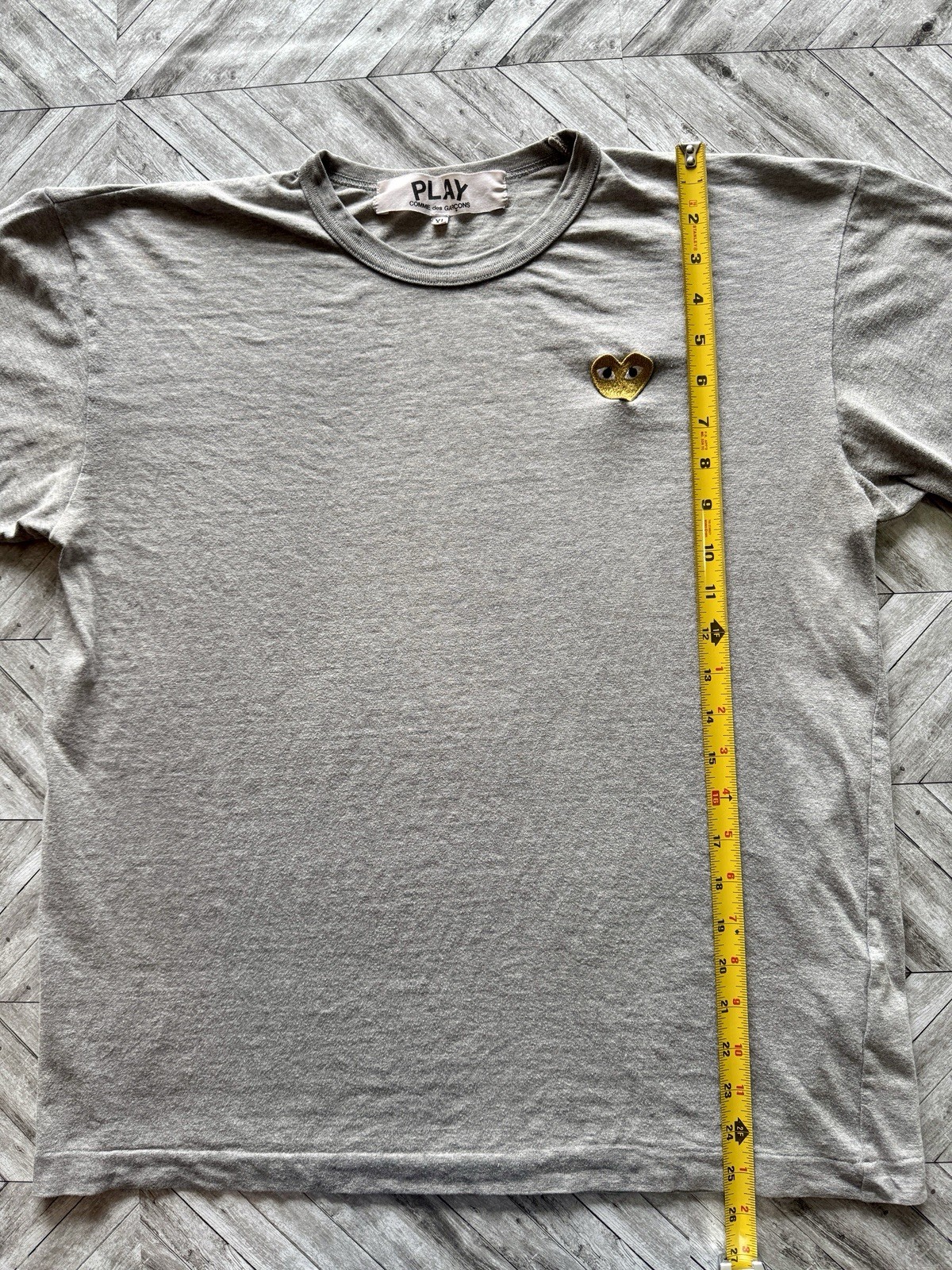 Comme Des Garcons T-Shirt Mens Large Play Gray Single Stitch Japan Y2K Street gallery