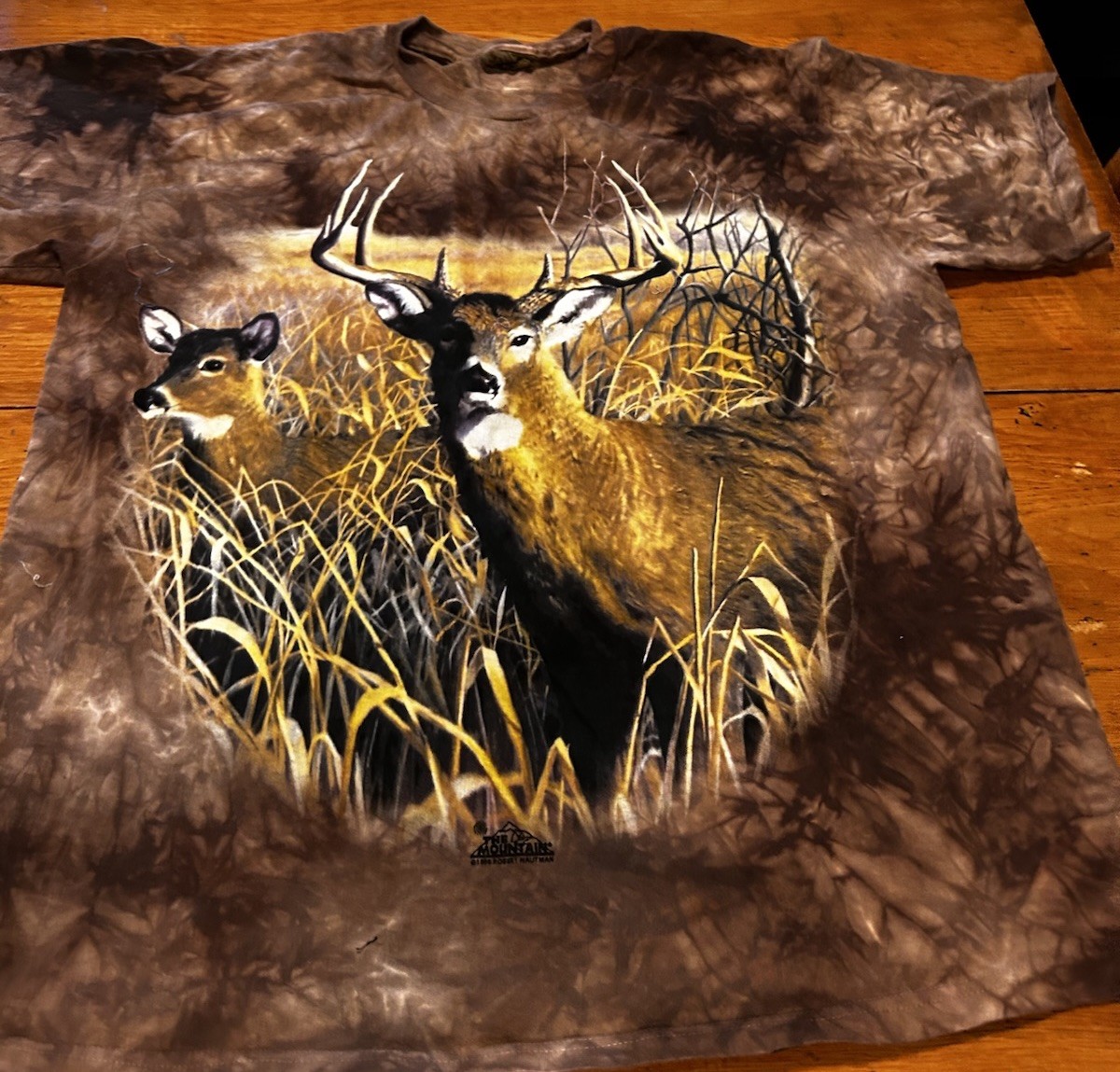 The Mountain XL T Shirt Vintage 90s Deer Stag Buck Robert Hautman Full Print gallery