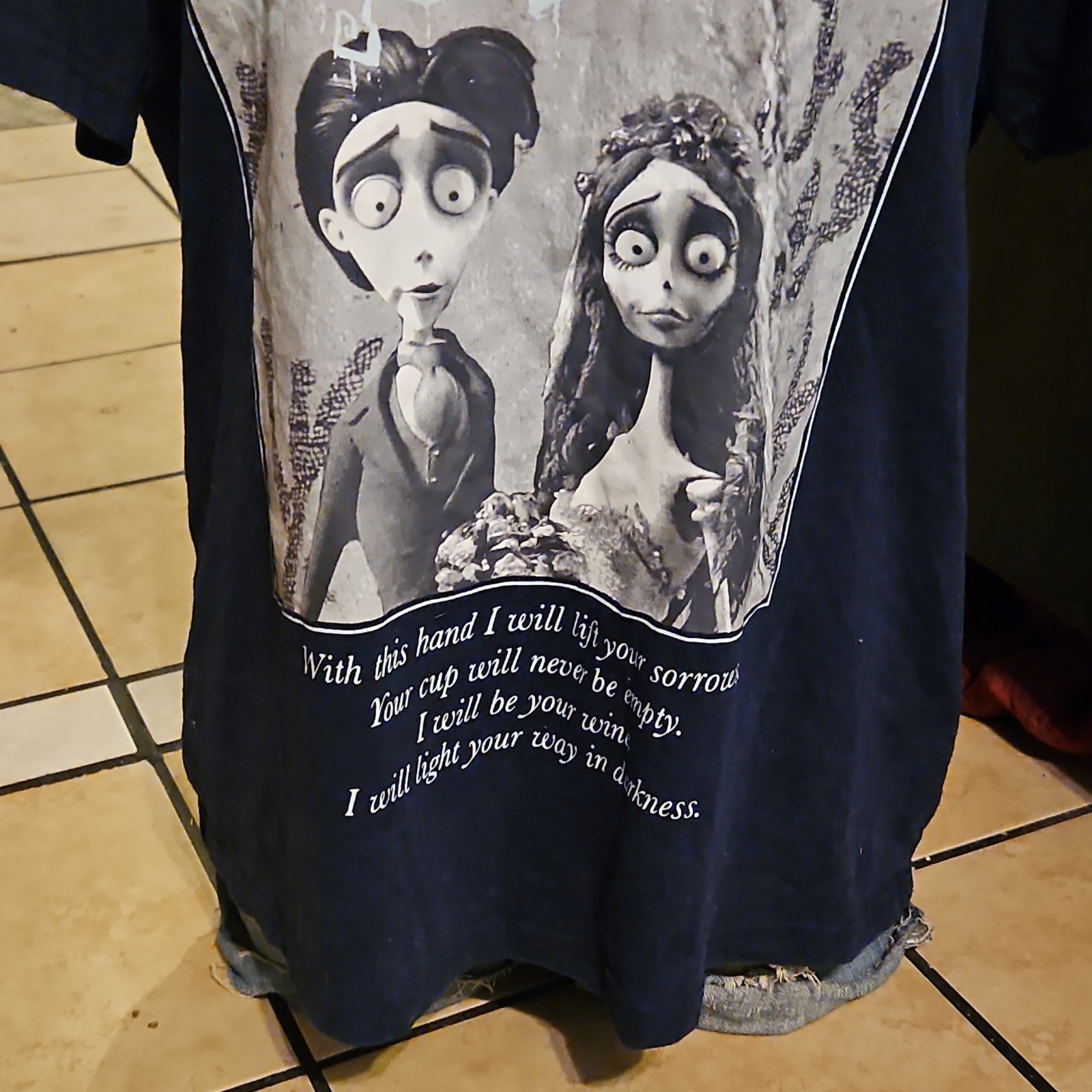 Hybrid Apparel Men's XXL Navy Crew Neck Short Sleeve Corpse Bride Graphic Tee gallery