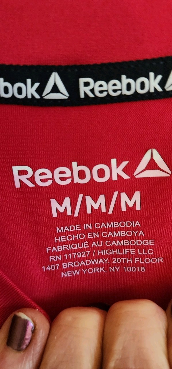 Reebok Men's Red Graphic Logo T-Shirt Crew Neck Short Sleeve Regular Size M gallery