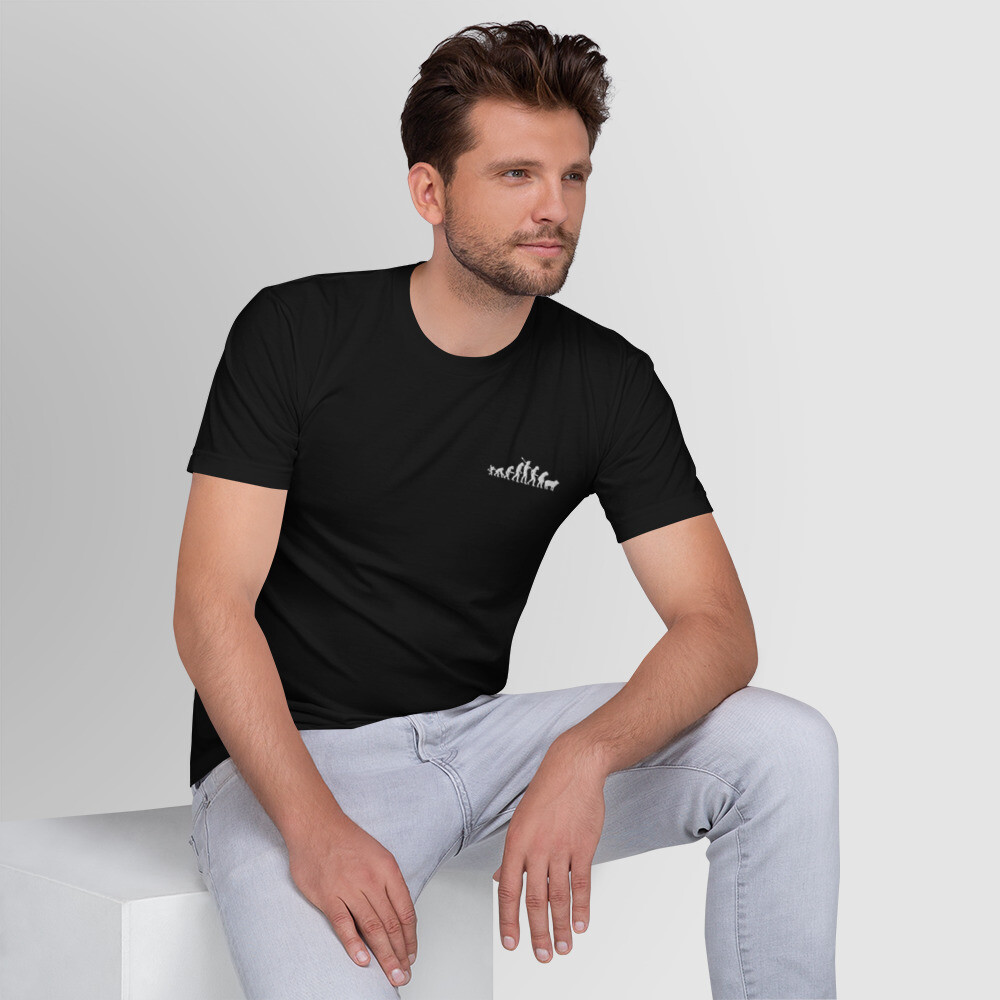Embroidered Unisex T-shirt Hipster Style Evolution Sheeple Trendy Modern Fashion gallery