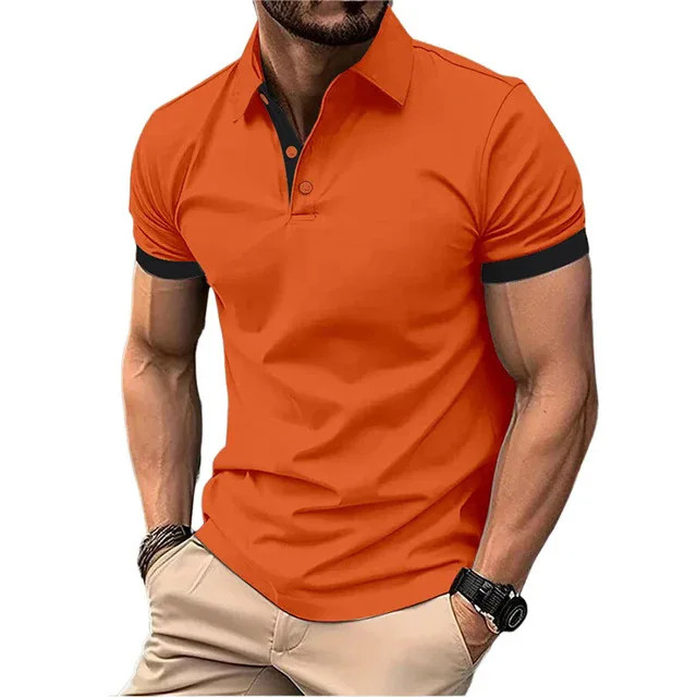 Men's Color Polo Shirt Slim Fit Casual Gym Tshirt Fashion Tee English Style Gift gallery