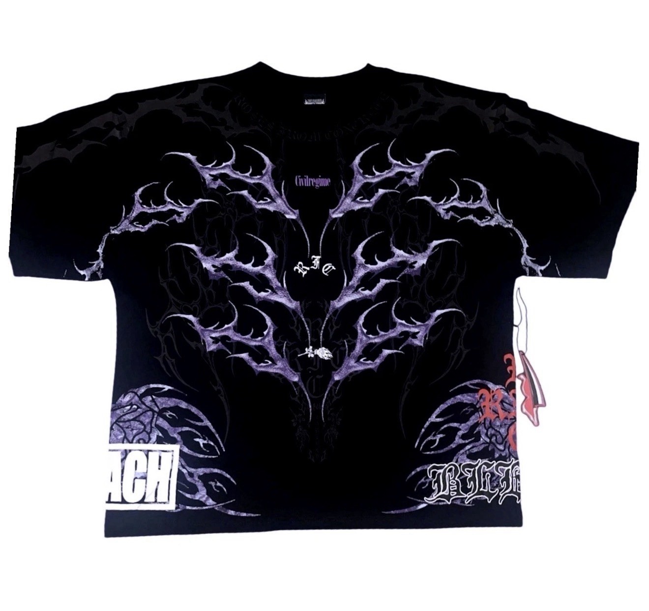 Civil Regime x Bleach Roses From Concrete Men’s XL Black Cotton Oversized Tee gallery
