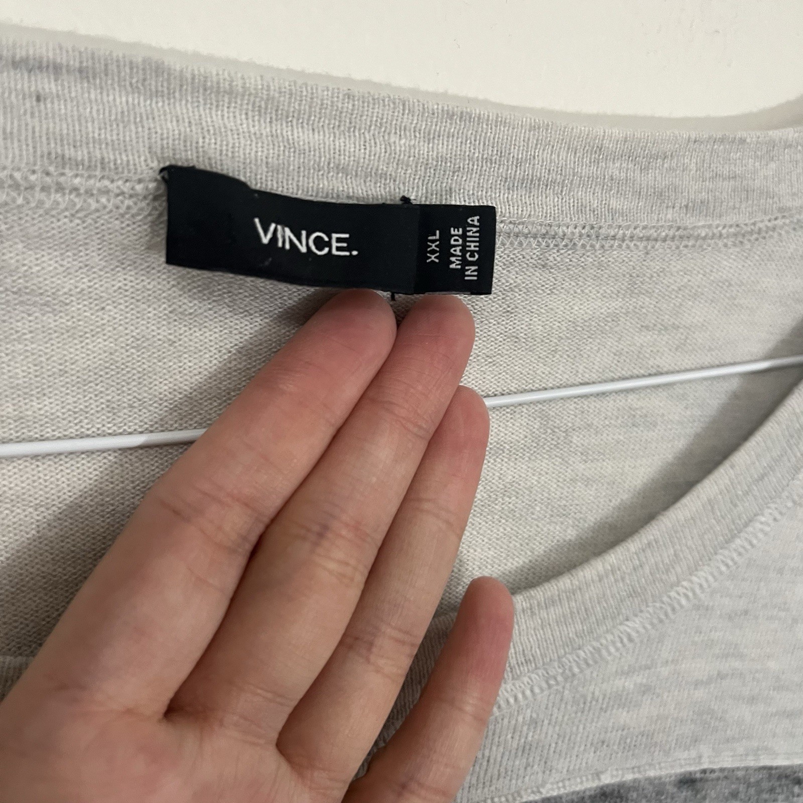 Vince Mens XXL Gray Sweater Tee Long Sleeve Cotton Cashmere Modal Lightweight * gallery