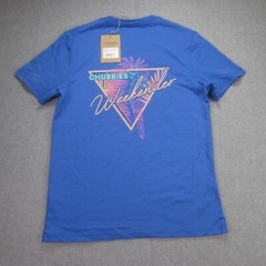 Chubbies Mens S T-Shirt NWT Blue Weekender Retro Graphic Print Short Sleeve
