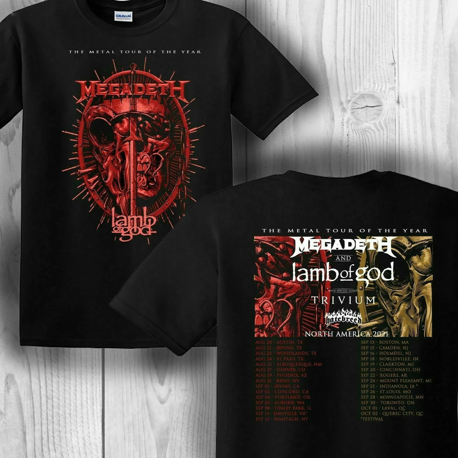 2021 LIVE MEGADETH WITH LAMB OF GOD HATEBREED SUMMER TOUR T-SHIRT gallery