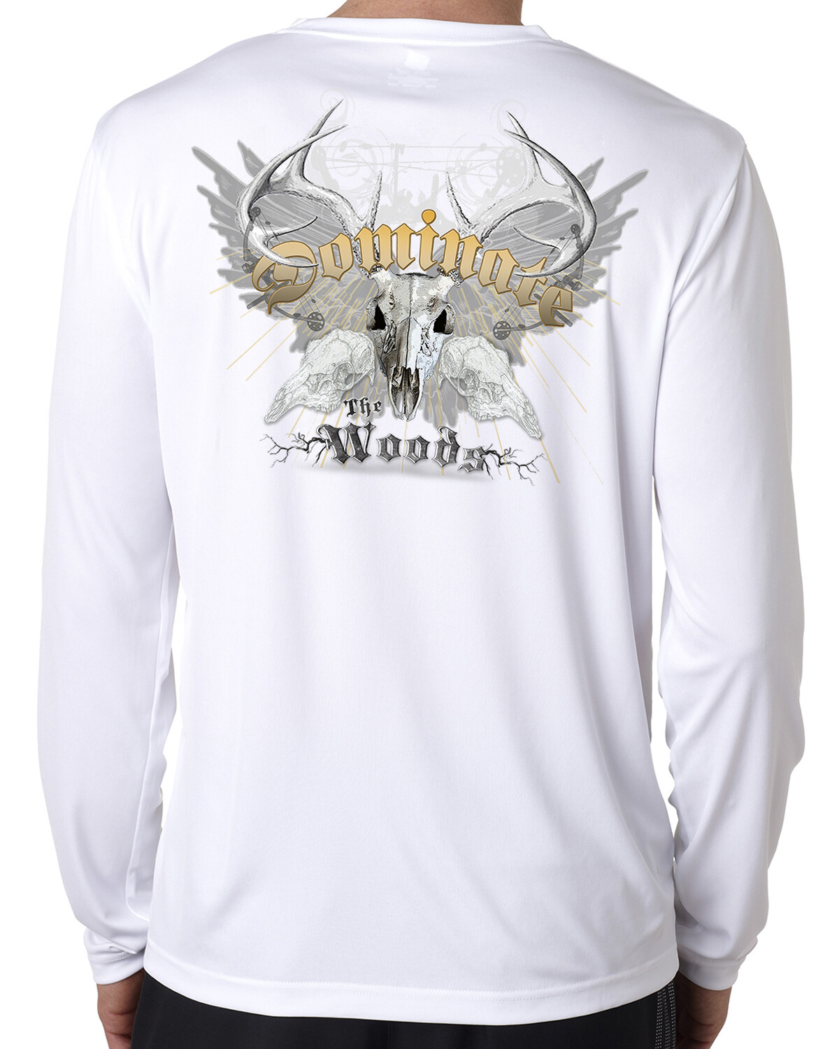 Bow hunter long sleeve t shirt microfiber dominate the woods 100% poly gallery