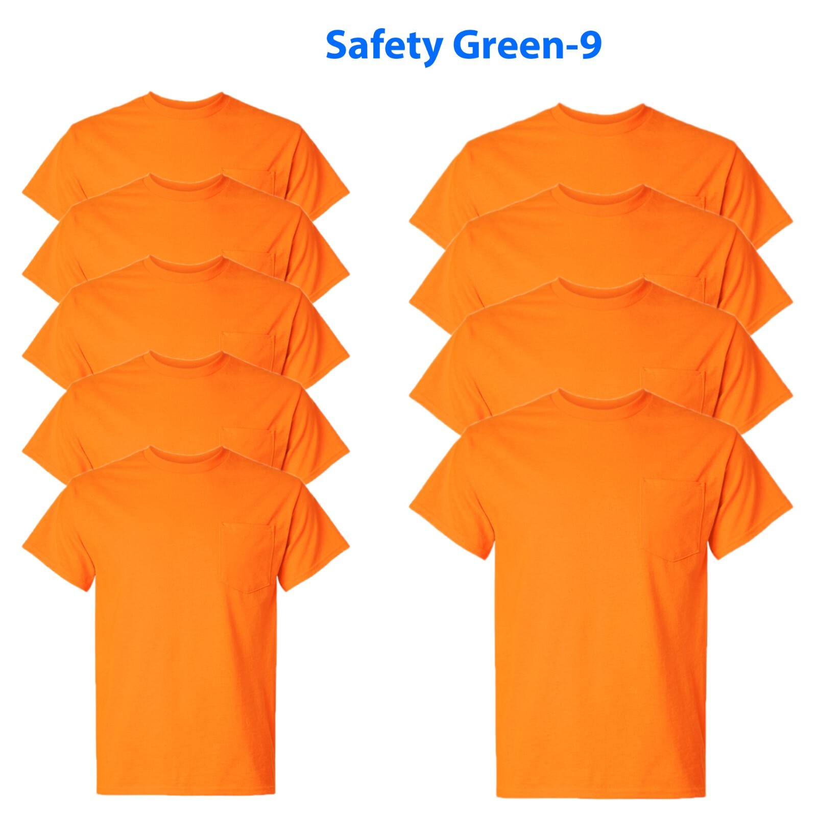 Gildan Short-Sleeve Pocket T-Shirt Safety Orange 9 Pack 50/50 Cotton/Polyester gallery