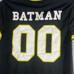 Batman DC Comics SMALL Black Yellow Football Pullover Jersey Tee Shirt