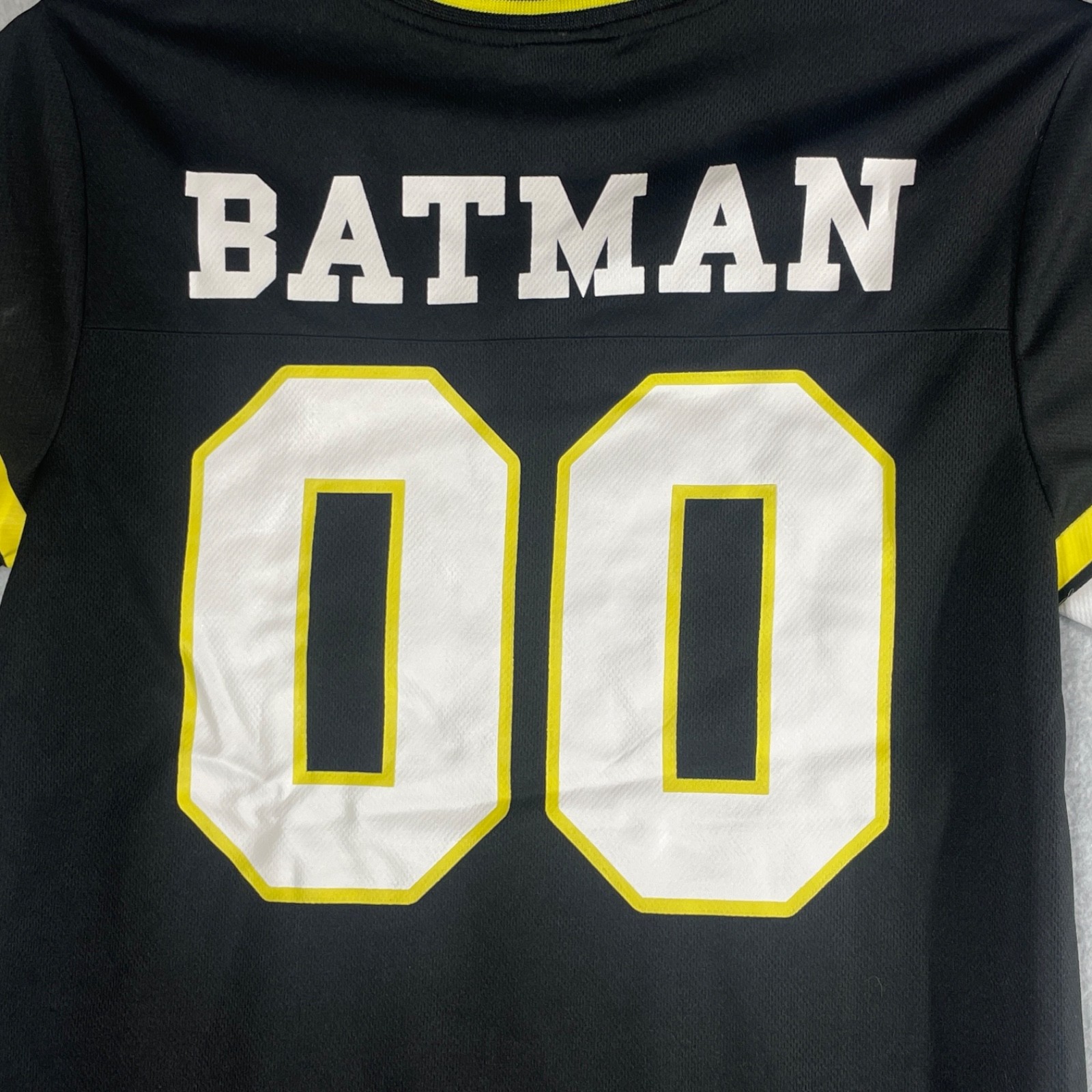 Batman DC Comics SMALL Black Yellow Football Pullover Jersey Tee Shirt gallery