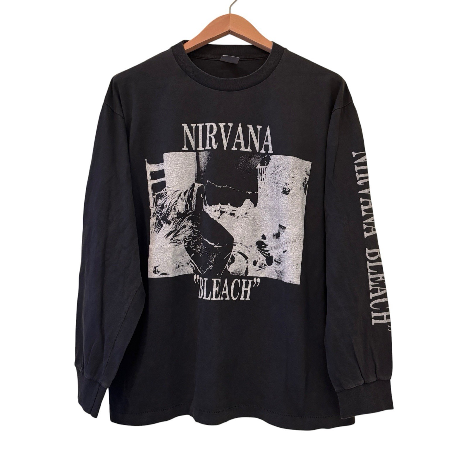 Nirvana BLEACH VTG Kurt Cobain Sub Pop Long Sleeve Grunge Band XL Shirt REPRINT
