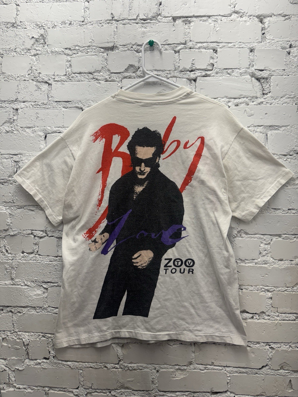 VTG U2 Achtung 1991 Baby Zoo TV Tour White Band Concert Tee AOP T-Shirt M/L USA gallery