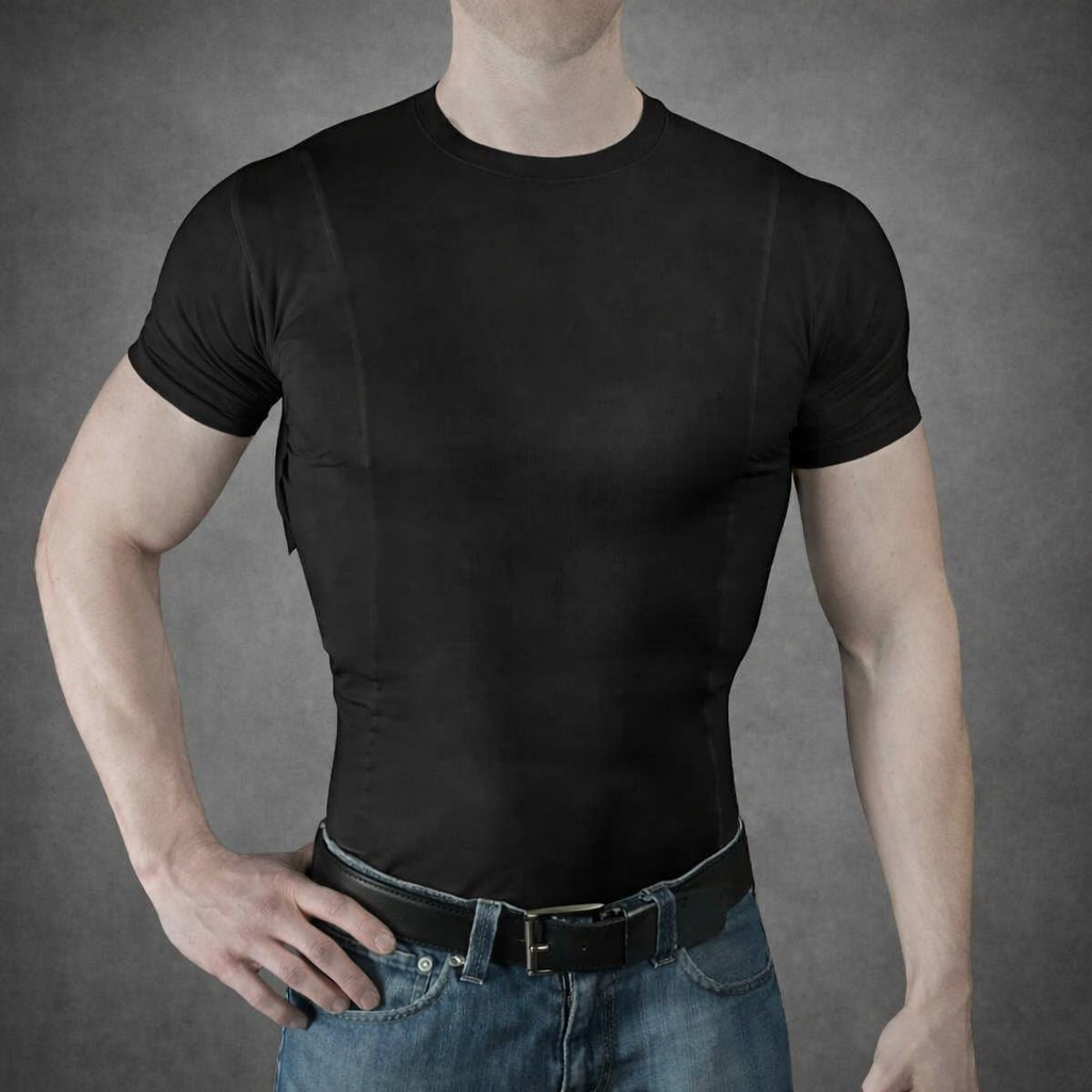 Men Tactical Concealed Carry Shirt Short Sleeve Hidden Holster Pockets gallery