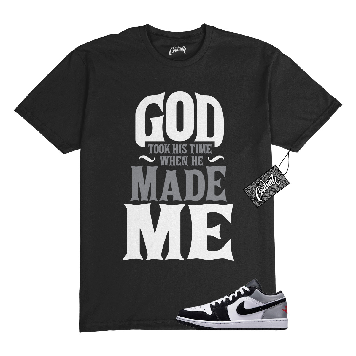 1 Black Matte Silver White Fire Red T Shirt Match GTHT