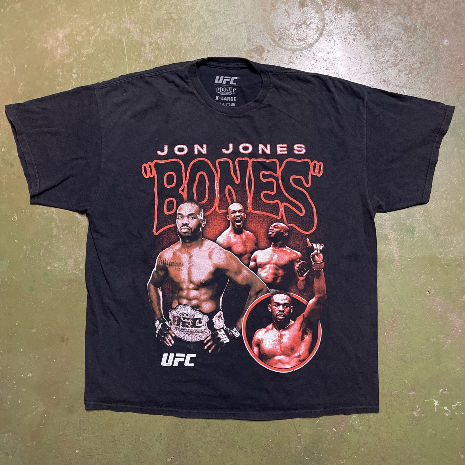 XL Jon Bones Jones UFC Fighting MMA Boxing Black Shirt GOAT Streetwear gallery
