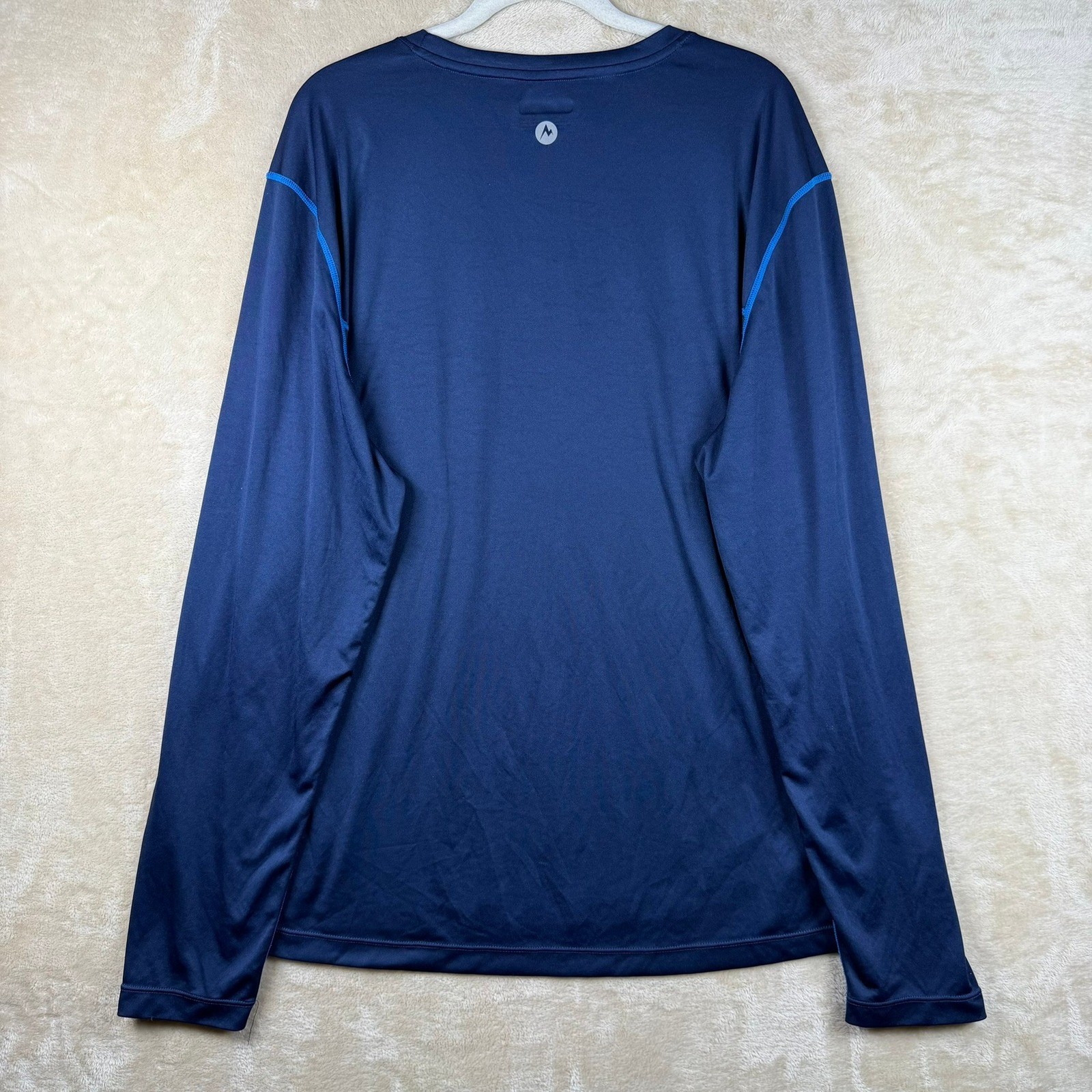 Marmot Mens XXL Long Sleeve Performance Shirt Navy Blue Graphic Logo Activewear gallery