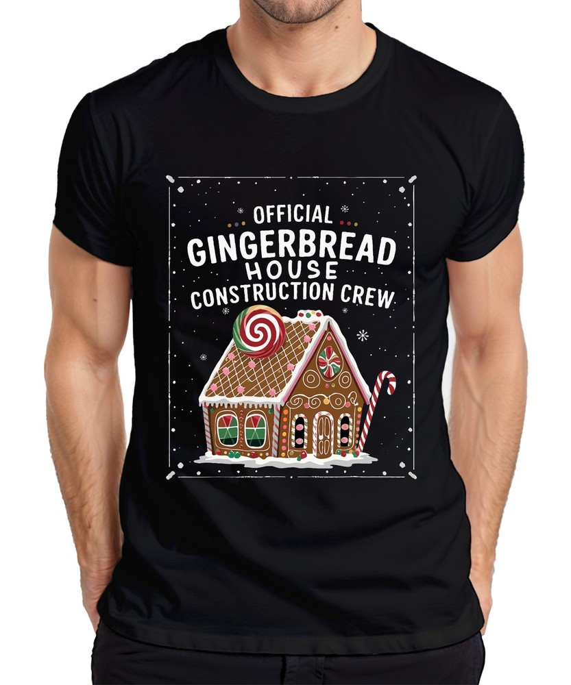 Official Gingerbread House Construction Crew Christmas Design Men’s T-Shirt