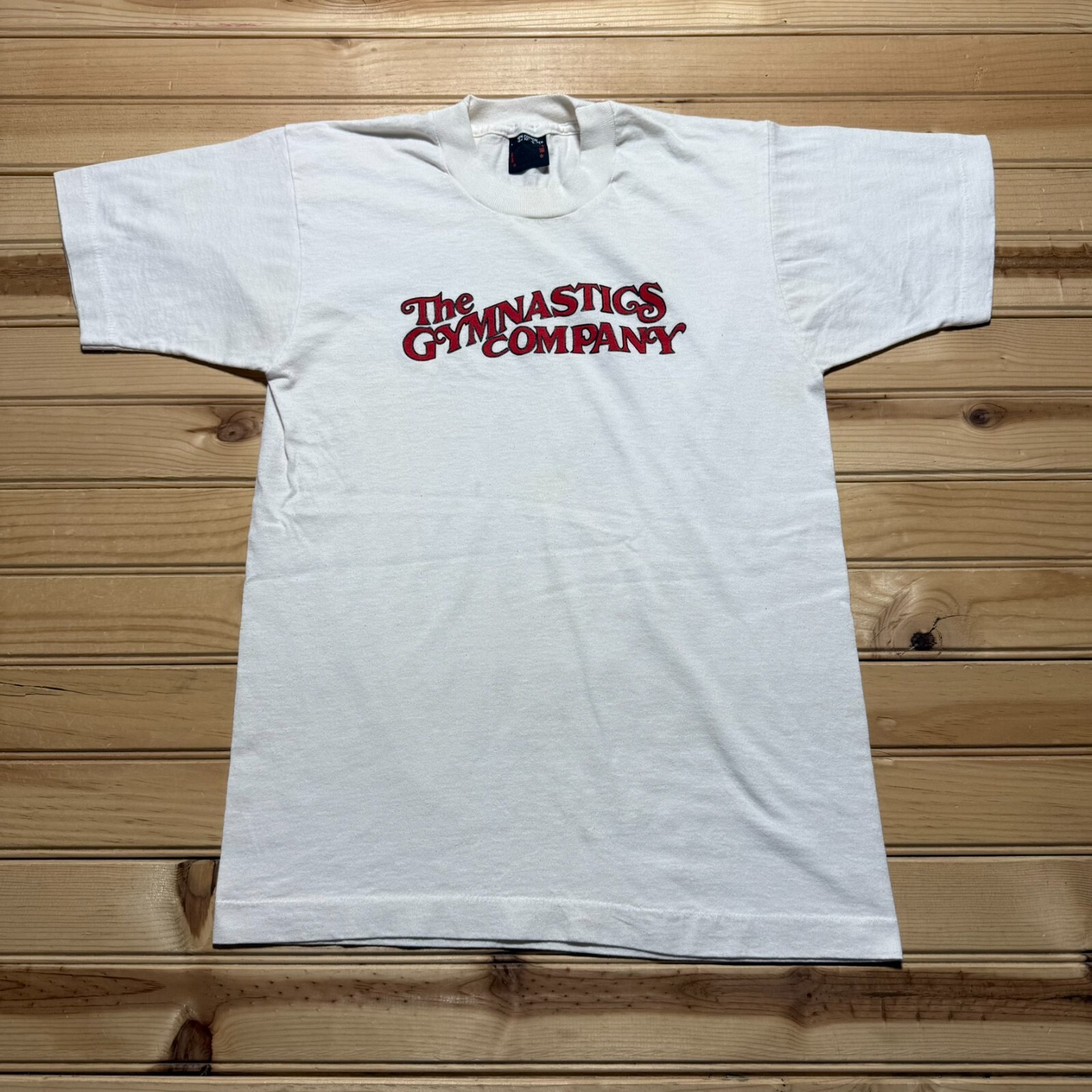 Vintage 80s 90s The Gymnastics Company Logo Promo Single Stitch Shirt Size Small