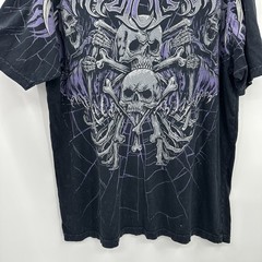 AFFLICTION t shirt darkness tech black 2XL biker grunge skill grim reaper goth